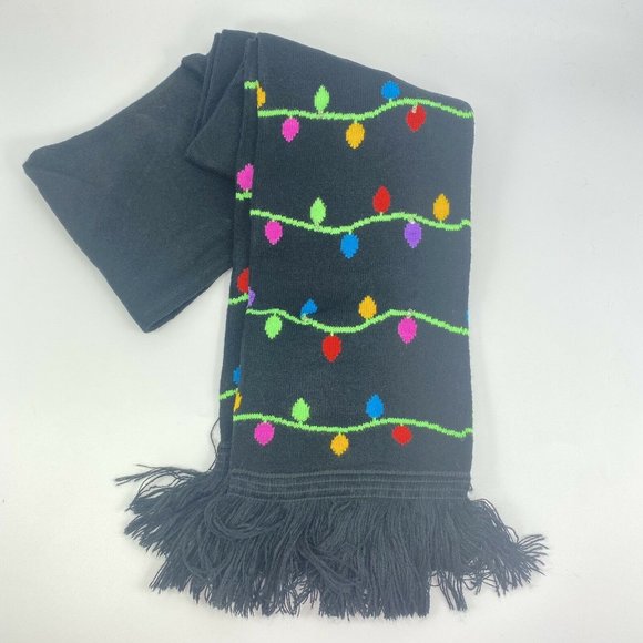 Ugly Sweater Multicolor Light Up Beanie Hat and Scarf Set "Let's Get Lit" Xmas - Picture 5 of 6